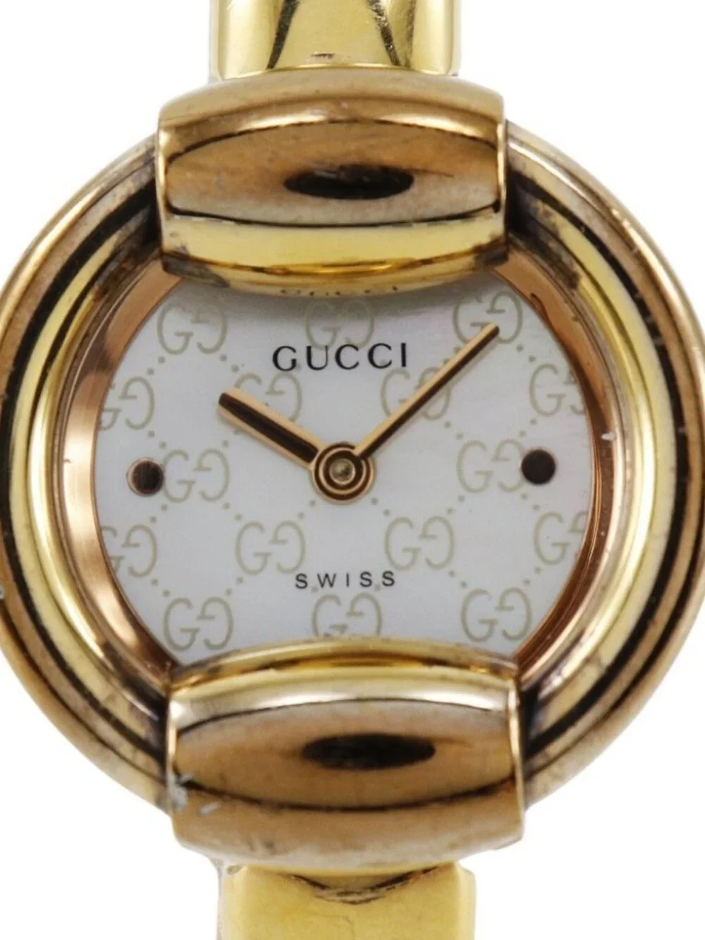 GUCCI Watches 1400L White shellDial Plated Gold/Stainless Steel Quartz Ana... - Picture 12 of 16